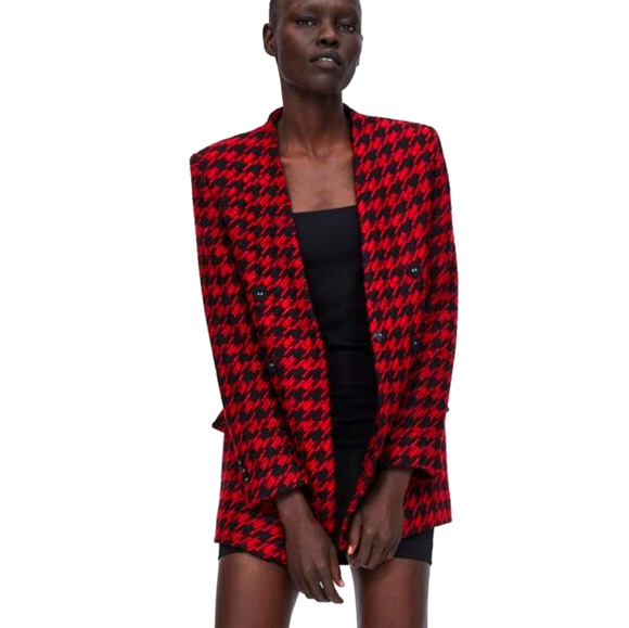 Coats | Zara Houndstooth Blazer Xs 